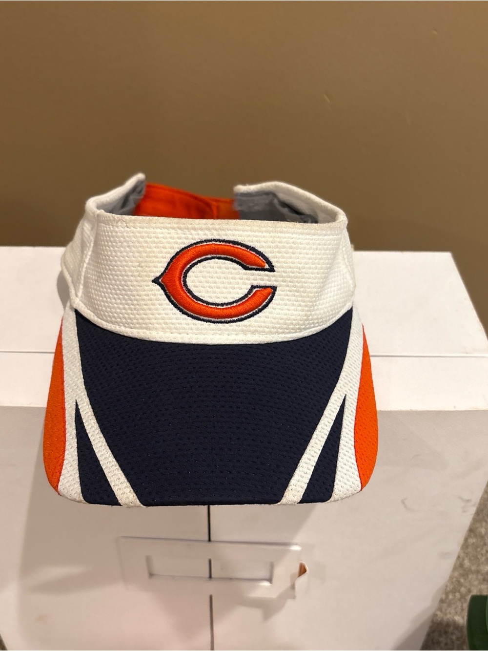 New Era White Navy Orange Sports Visor